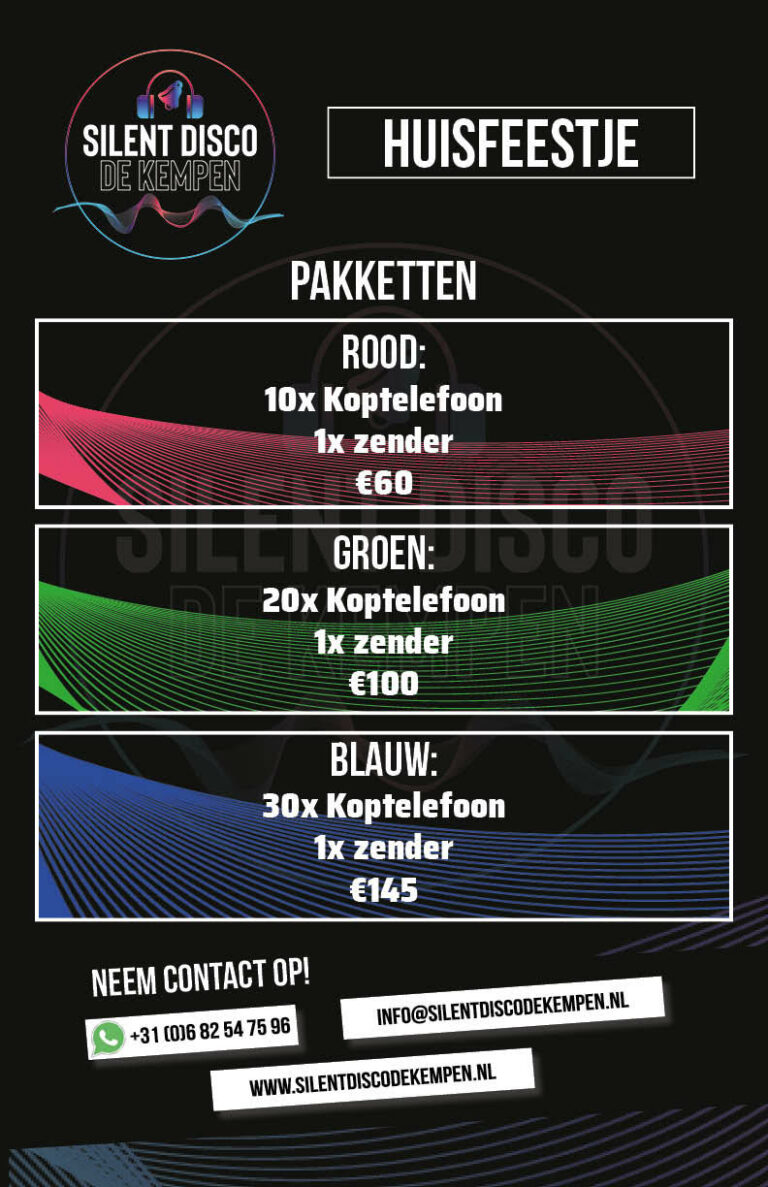 Prijzen Silent Disco de Kempen